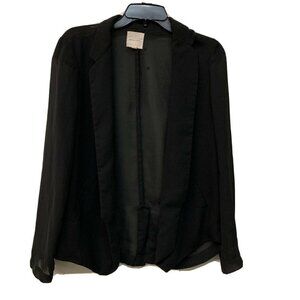 Silence + Noise Urban Outfitters Womens Black Open Front Jacket